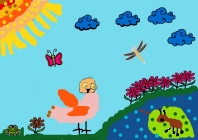 „Skruzdė ir balandis“ Evelina Makšimaitė, 4 klasė, Kėdainių mokykla-darželis „Puriena“